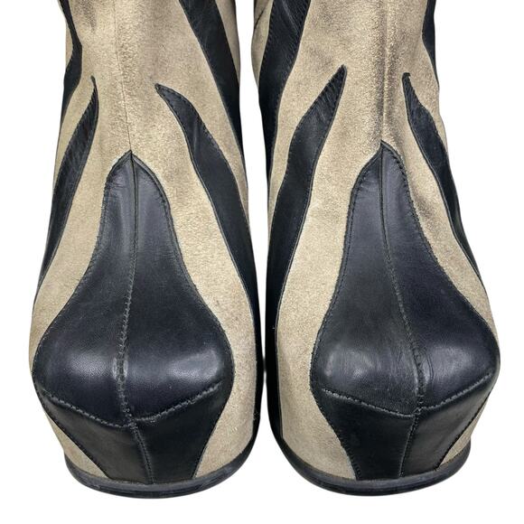 Vintage Rare Y2K Buffalo London Zebra Mega Platform Ankle Boots Size 37 US 6.5 - Picture 10 of 16